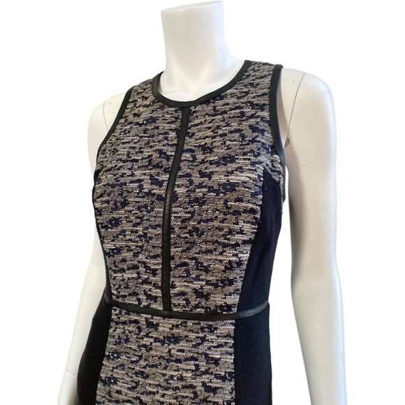 Rebecca Taylor Sleeveless Flared Hem Tweed Dress - Black/Grey, Size 4 - Picture 13 of 16